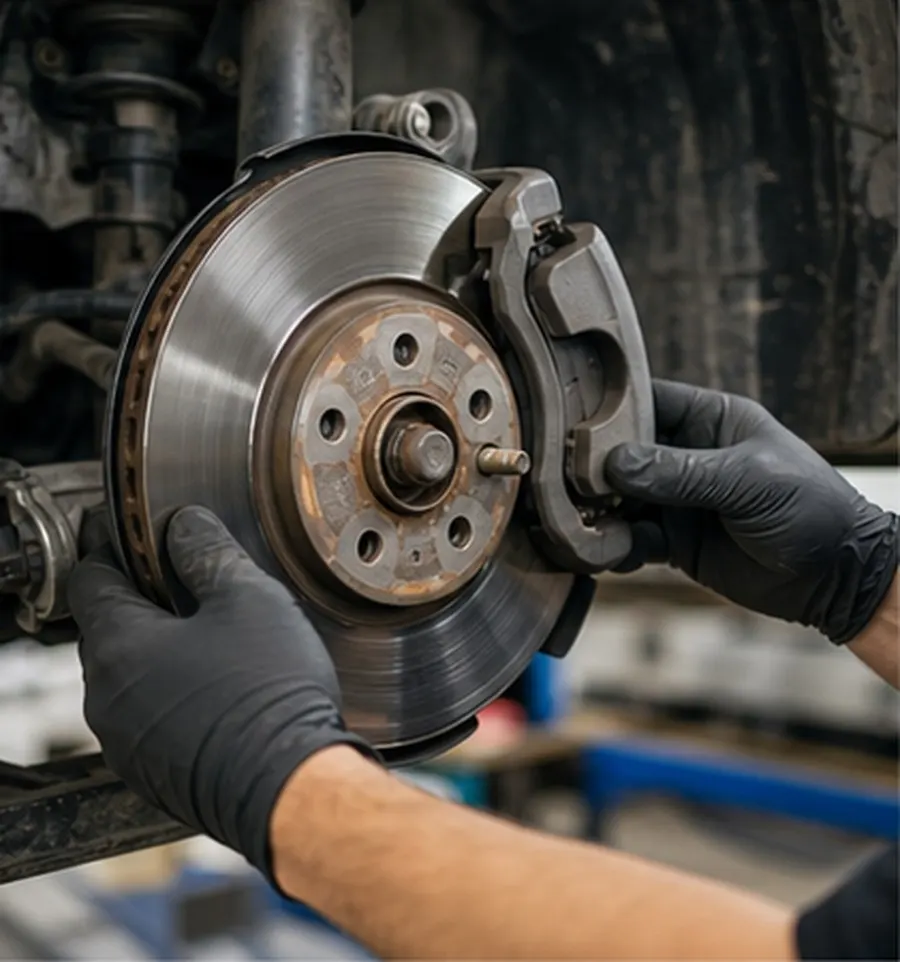 Bremsenscheibe und Bremssattel beim Bremsenservice